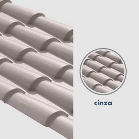 Telha de PVC Tipo Plan - 242x88cm - Cor Cinza Colonial Permatti