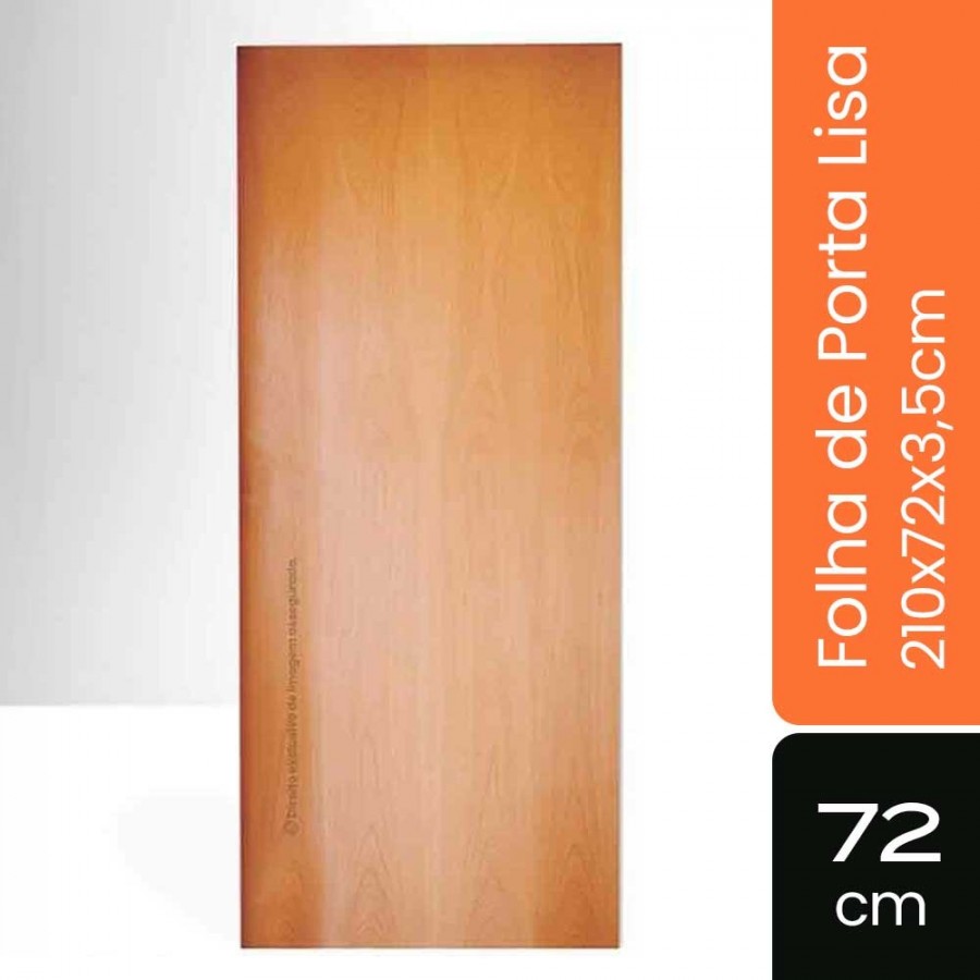 Porta Semi-Sólida Lisa p/ Verniz - 210x72x3,5cm - Tauari Lâmina Natural Mapaf