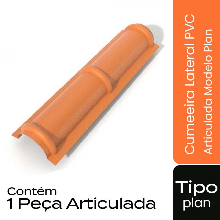 Cumeeira Lateral p/ Telha Tipo Plan - 90x27cm - Cerâmica - Modelo Plan Permatti