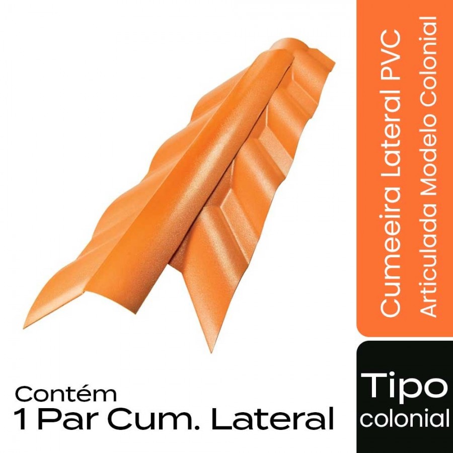 Cumeeira Lateral Articulada de PVC p/ Telha Tipo Colonial - 116x44cm - Cerâmica Permatti