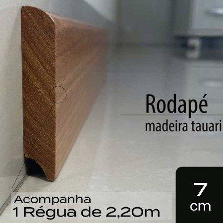 Rodapé Madeira Maciça 7,0cm - 220x7,0x1,3cm - Tauari Natural Mapaf