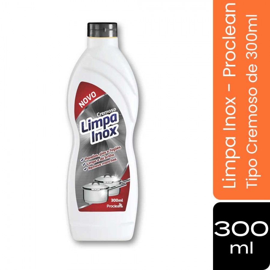 Limpa Inox Cremoso - 300ml - Garante Brilho e Limpeza ProClean