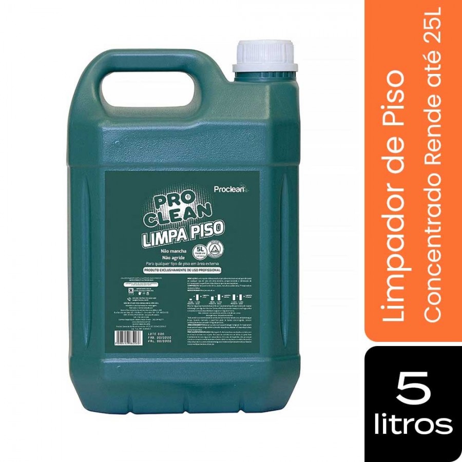Limpa Pisos - 5 Litros - Limpador Concentrado de Alta Performance - ProClean