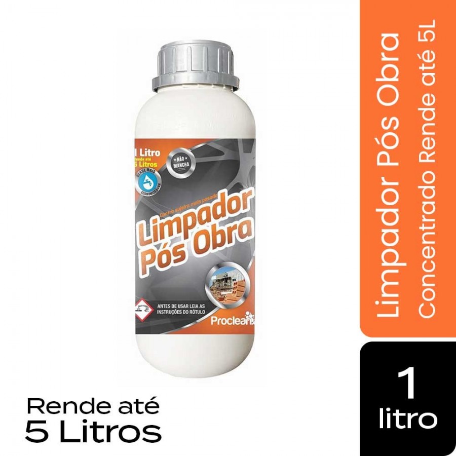 Limpador Pós Obra - 1 Litro - Limpador Concentrado de Alta Performance - ProClean