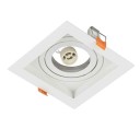 Spot Quadrado Tipo Recuado AR70 c/ Soquete - 13cm - Branco - Gaya Ref 8250