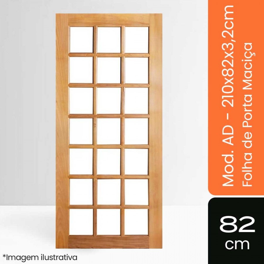 Porta Maciça AD - 210x82x3,2cm - Tauari Natural Mapaf