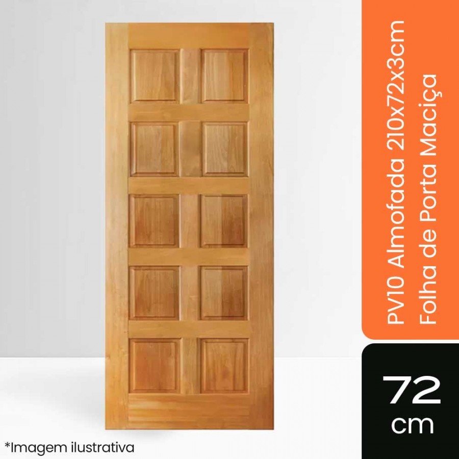Porta Maciça PV10 - 210x72x3cm - Tauari Natural