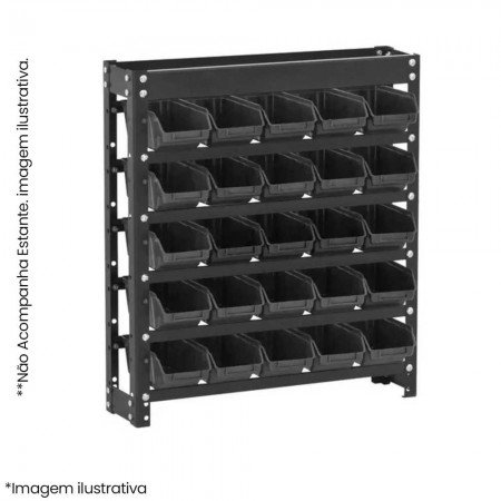 Gaveta BIN Encaixável No. 5 Preto - Gaveteiro Plástico Ecolíder