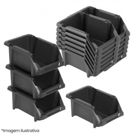 Gaveta BIN Encaixável No. 5 Preto - Gaveteiro Plástico Ecolíder