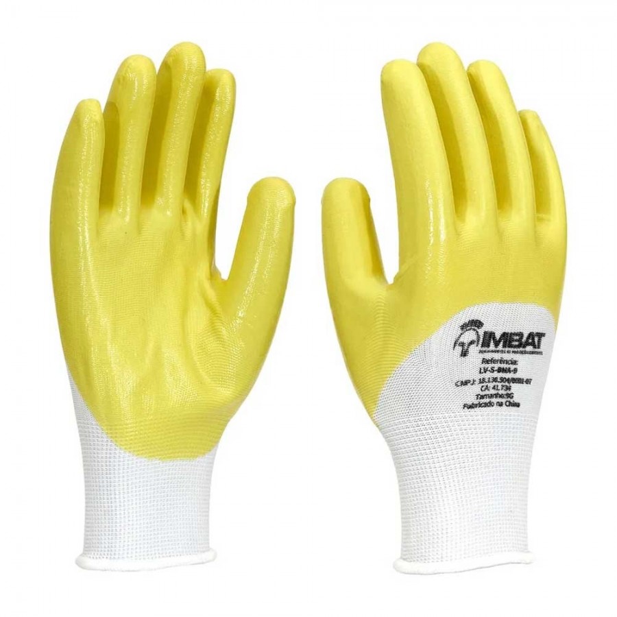 Luva de Proteção Revestida em Latex Nitrilico - Linha Max Proteção Imbat
