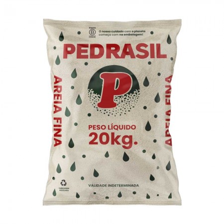 Areia Fina Lavada Saco 20kg - Pedrasil