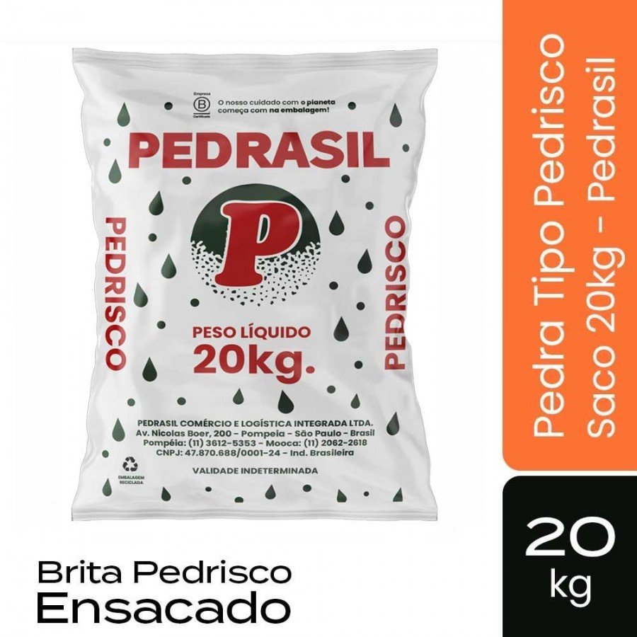Pedra Tipo Brita 0 Lavada Saco 20kg - Tipo Pedrisco Pedrasil