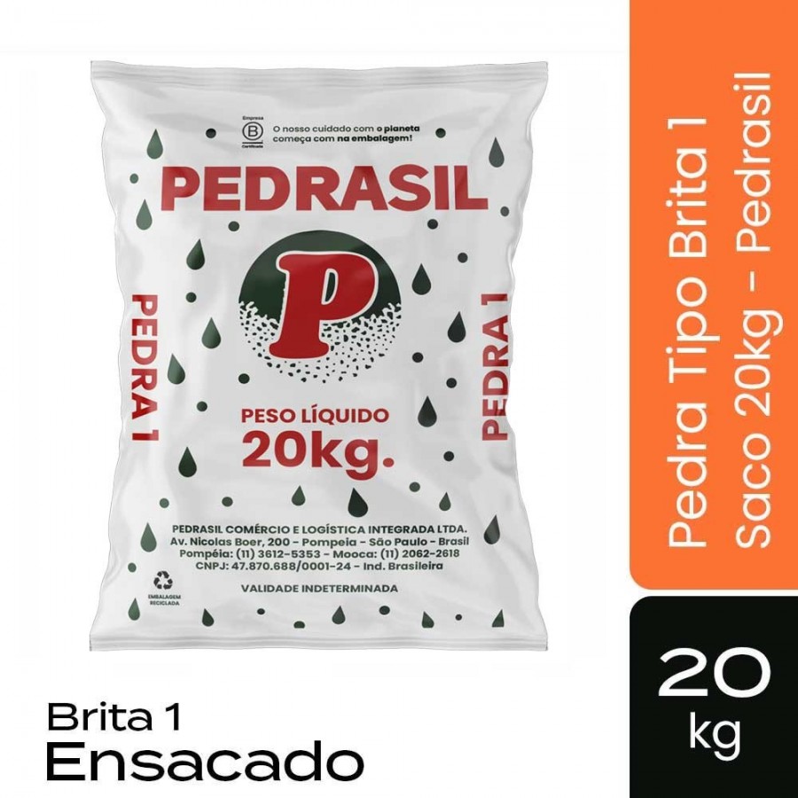 Pedra Tipo Brita 1 Lavada Saco 20kg - Pedrasil