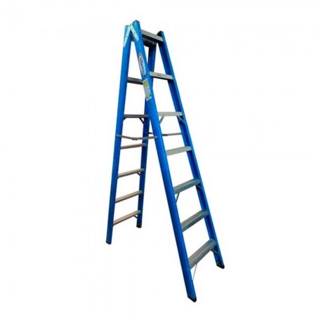 Escada Fibra de Vidro Tesoura Dupla - 2,10m c/ 7 Degraus WBertolo