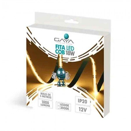 Fita LED COB - 5 Metros - 18W IP20 12V - 4.000K - Gaya Ref 9372