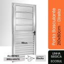 Porta Basculante 210x80x4,5cm - Alumínio Brilhante - Direita - Básica Ecosul