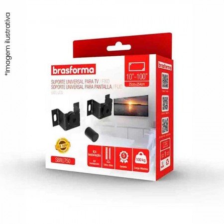 Kit Suporte Fixo Universal p/ TV de 10" a 100" Polegadas - Brasforma