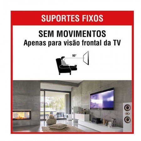 Kit Suporte Fixo Universal p/ TV de 10" a 100" Polegadas - Brasforma