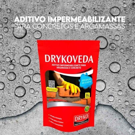 Impermeabilizante para Argamassas Drykoveda - 1L POUCH - Branco - Item Similar ao Vedacit