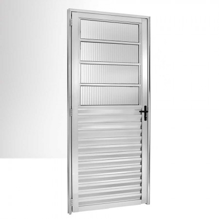 Porta Basculante 210x80x4,5cm - Alumínio Brilhante - Direita - Básica Ecosul