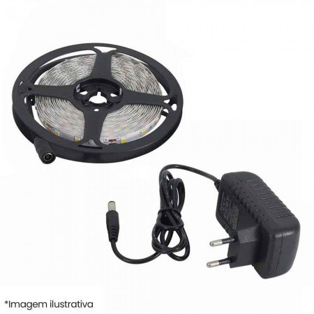 Fita LED 2835 - 5 Metros - 4.8W IP20 12V c/ Driver - 6.000K - Gaya Ref 9302