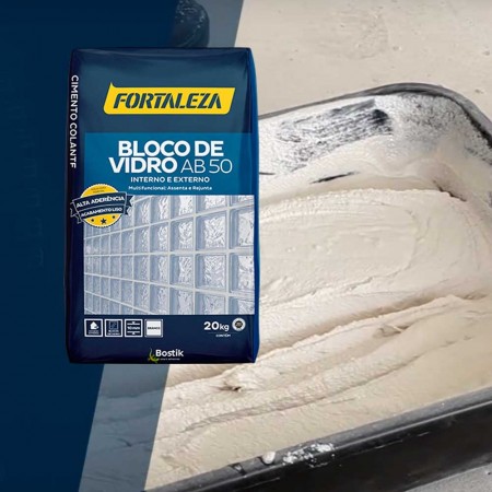 Argamassa AB50 para Bloco de Vidro - 20KG - Branco Fortaleza