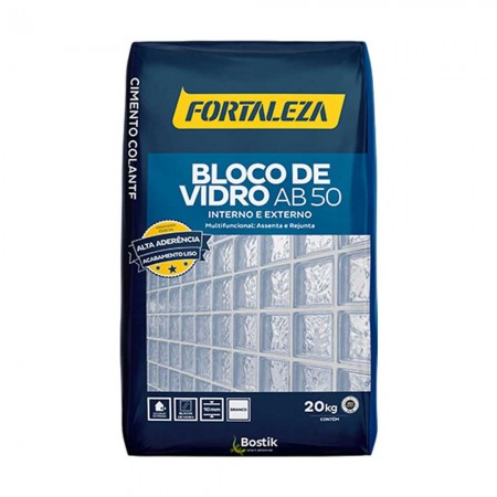 Argamassa AB50 para Bloco de Vidro - 20KG - Branco Fortaleza