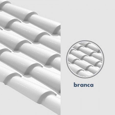 Telha de PVC Tipo Colonial - 394x86cm - Cor Branco Permatti