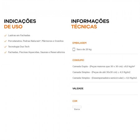 Argamassa Especial Lastras e Fachadas Técnicas - 20kg - Branca - Ceramfix