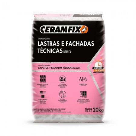 Argamassa Especial Lastras e Fachadas Técnicas - 20kg - Branca - Ceramfix