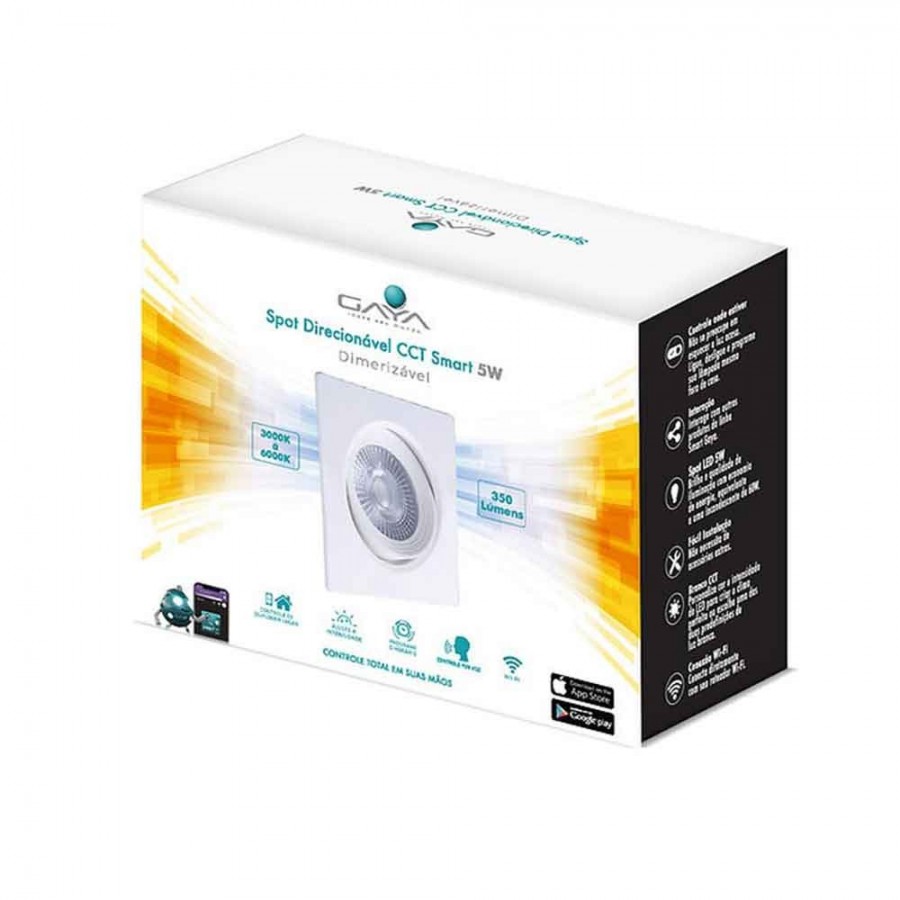 Spot Dimer Direcionável c/ LED Smart WiFi - 5W IP20 Bivolt - Gaya Ref 9815