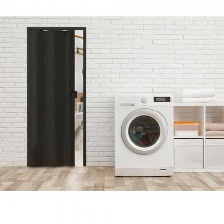Porta Sanfonada de PVC - 210x72cm - Cor Preto Permatti