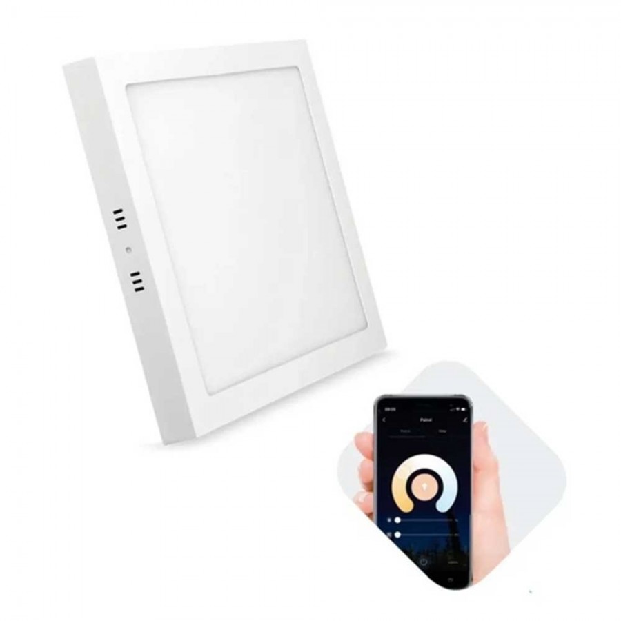 Plafon Painel Sobrepor LED Smart WiFi - 28,3cm - 24W IP20 Bivolt - Gaya Ref 9857