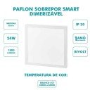 Plafon Painel Sobrepor LED Smart WiFi - 28,3cm - 24W IP20 Bivolt - Gaya Ref 9857