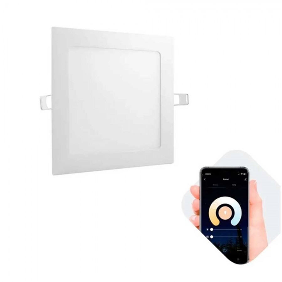 Plafon Painel Embutir LED Smart WiFi - 29,5cm - 24W IP20 Bivolt - Gaya Ref 9855