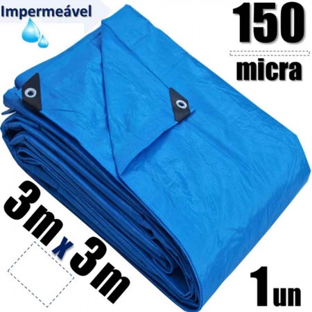 Lona Carreteiro Reforçada Azul 150 Micras - 3x3m - Cst.Marcas