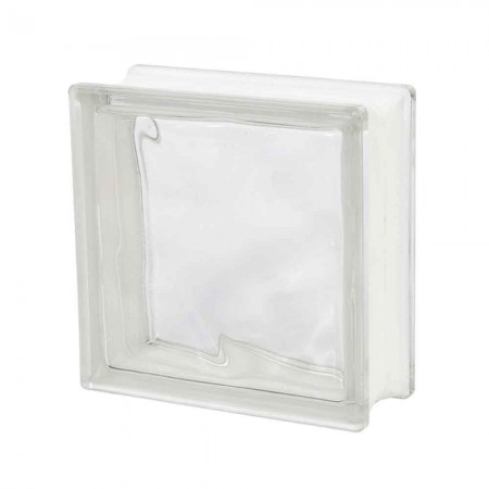Bloco de Vidro Ondulado 19x19x8cm - Modelo CloudClear Seves Glass Block Importado Wave Incolor - Cst.Marcas