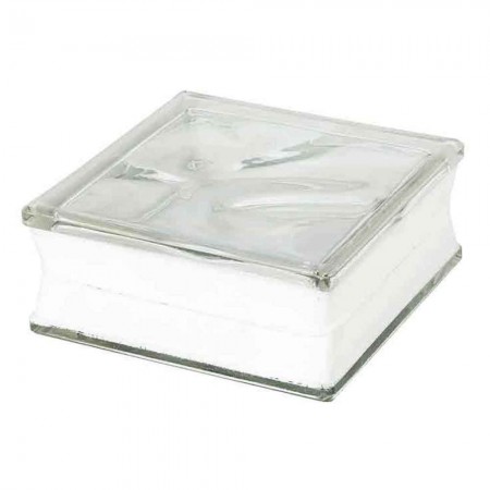 Bloco de Vidro Ondulado 19x19x8cm - Modelo CloudClear Seves Glass Block Importado Wave Incolor - Cst.Marcas