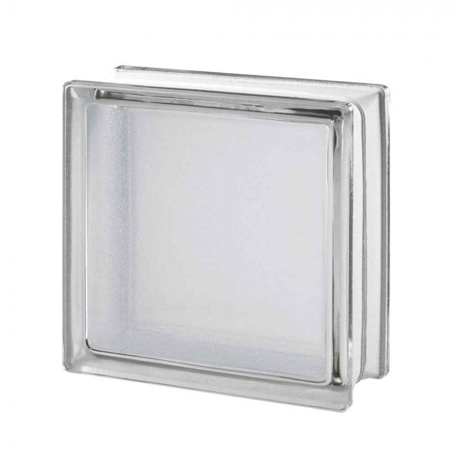 Bloco de Vidro Fosco 19x19x8cm - Modelo Jateado Seves Glass Block Importado Incolor - Cst.Marcas Bloco de Vidro Fosco 19x19x8cm - Modelo Jateado Seves Glass Block Importado Incolor - Cst.Marcas