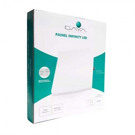 Painel Infinity LED Quadrado - 36W IP20 Bivolt - 3.000K - 22,5 x 22,5cm - Gaya Ref 1193