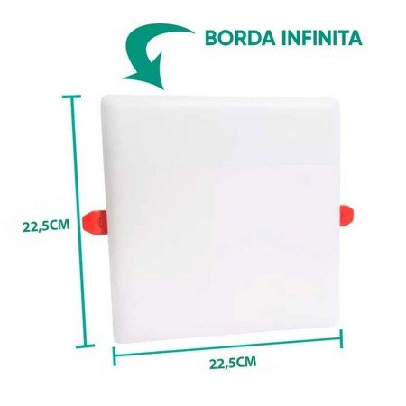 Painel Infinity LED Quadrado - 36W IP20 Bivolt - 3.000K - 22,5 x 22,5cm - Gaya Ref 1193