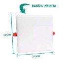 Painel Infinity LED Quadrado - 36W IP20 Bivolt - 3.000K - 22,5 x 22,5cm - Gaya Ref 1193