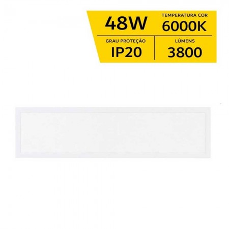 Plafon Painel Embutir LED - 48W IP20 Bivolt - 6.000K - 120 x 30cm - Gaya Ref 9930