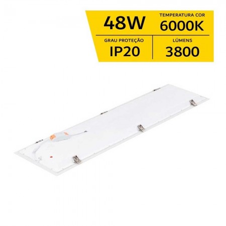 Plafon Painel Embutir LED - 48W IP20 Bivolt - 6.000K - 120 x 30cm - Gaya Ref 9930
