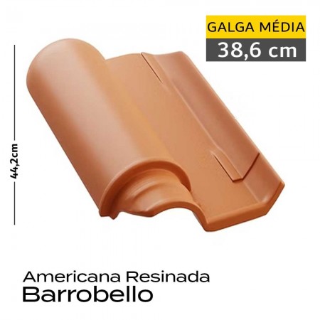 Telha Cerâmica Americana Resinada - 26,3x44,2cm - Premium Realeza Gold Barrobello