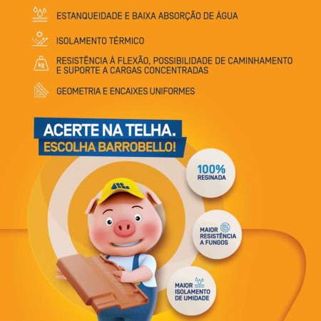 Telha Cerâmica Romana Resinada - 24x40cm - Realeza Gold Barrobello