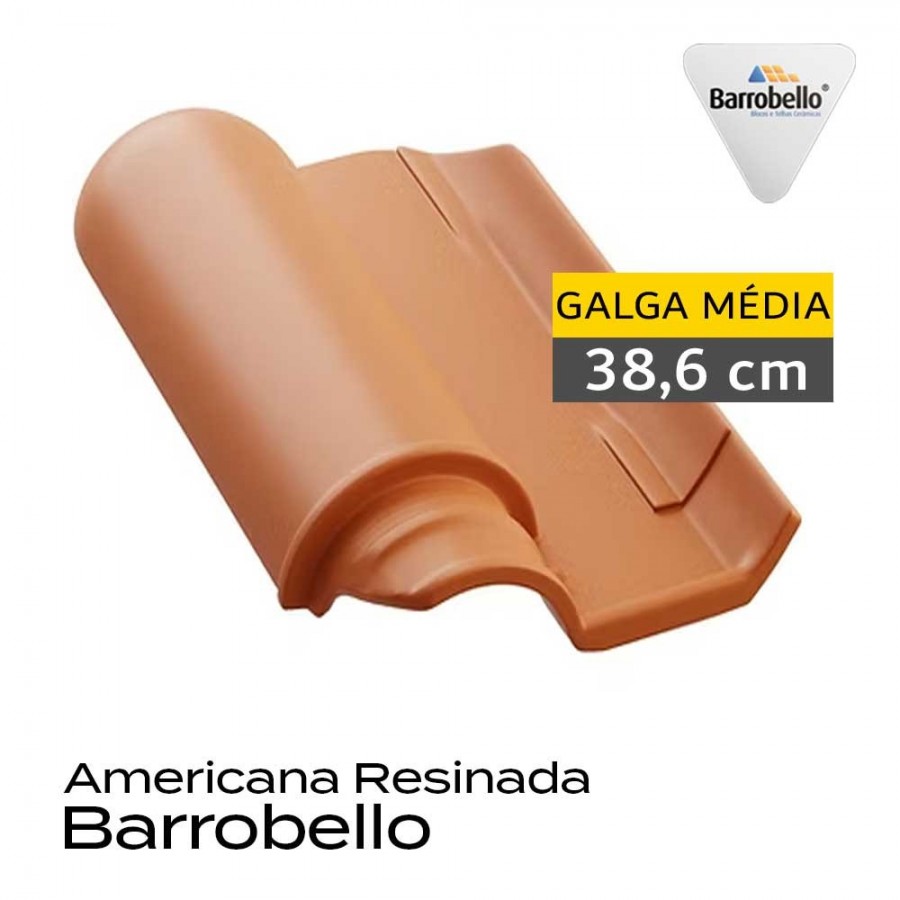 Telha Cerâmica Americana Resinada - 26,3x44,2cm - Premium Realeza Gold Barrobello