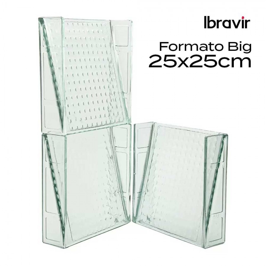 Cobogó de Vidro Ibravir Big - 25x25x6,8cm Elemento Vazado Ibravir