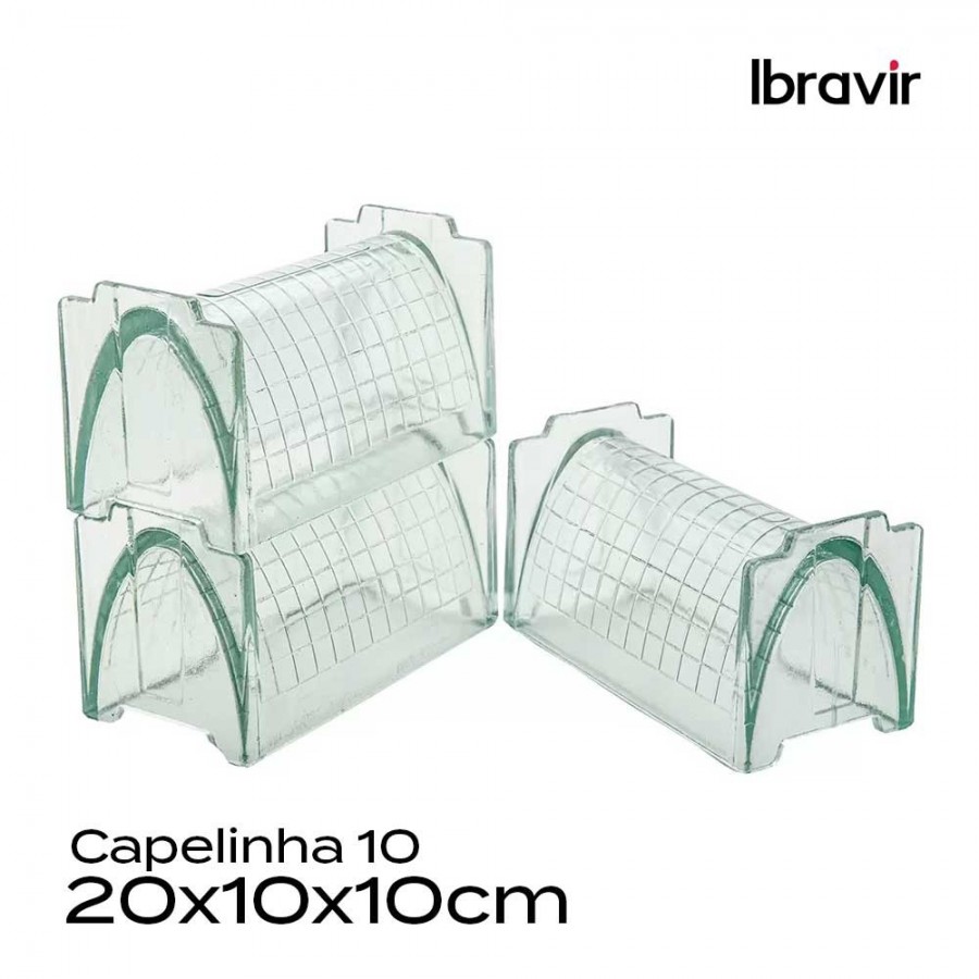 Cobogó de Vidro Capelinha 10cm - 20x10x10cm Elemento Vazado Ibravir
