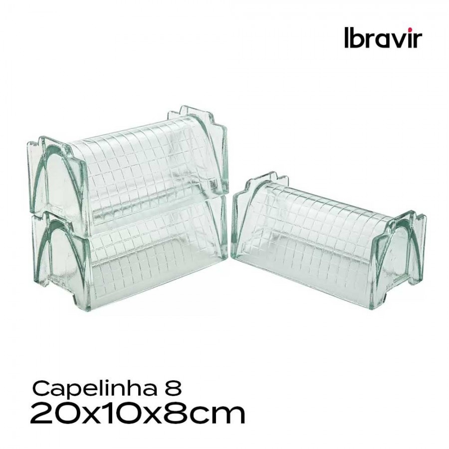 Cobogó de Vidro Capelinha 8cm - 20x10x8cm Elemento Vazado Ibravir